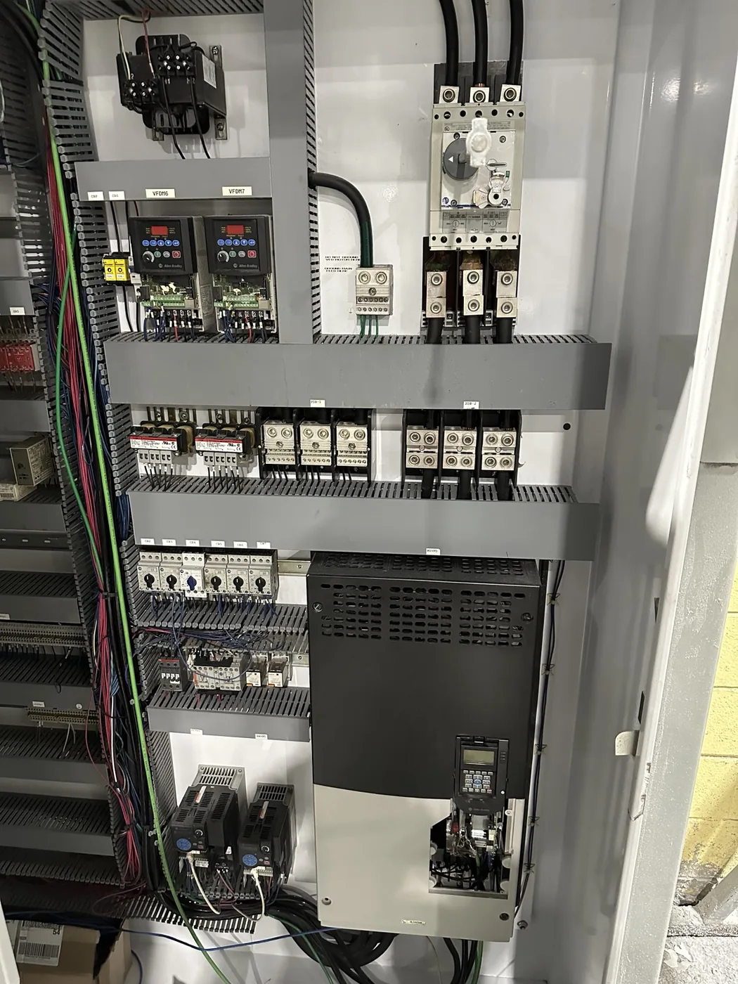 Industrial VFD and motor control cabinet